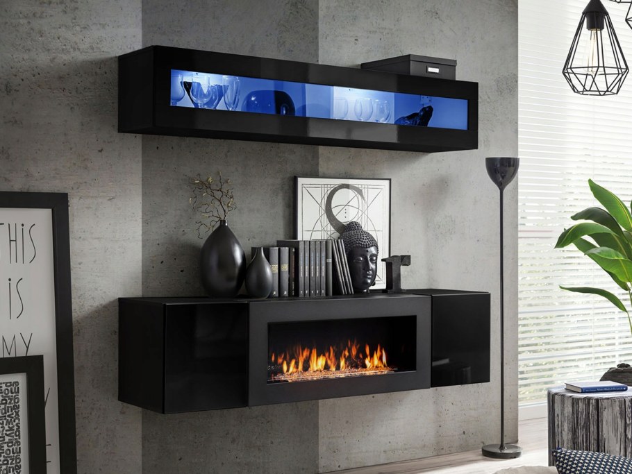 Стенка с камином в гостиную