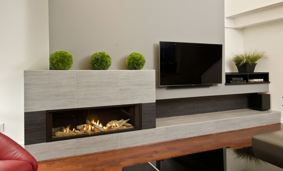 Камин встроенный в мебель