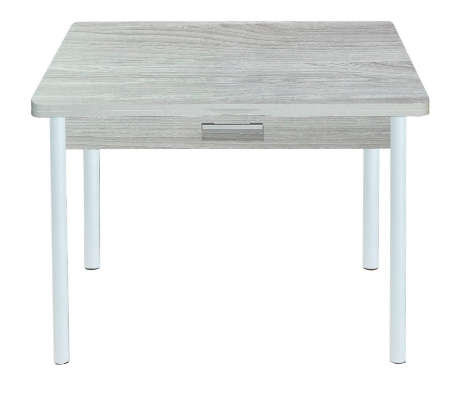 Стол обеденный из ЛДСП на металлической опоре