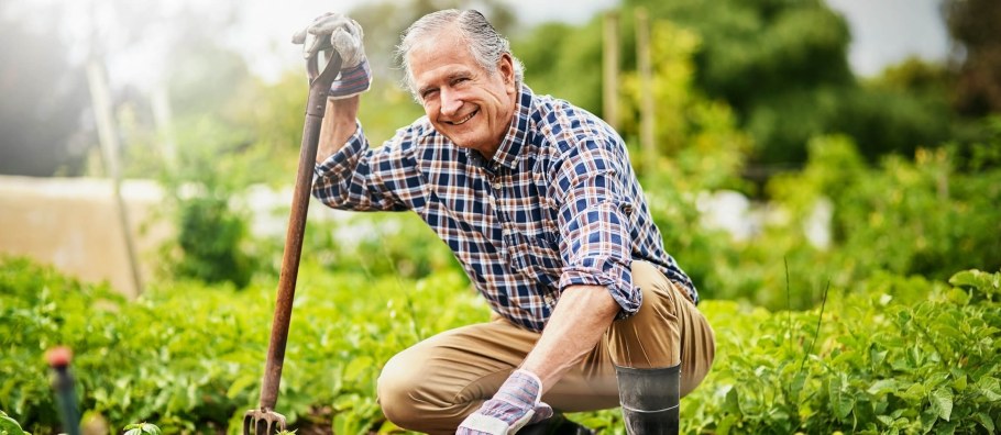 Старик в саду