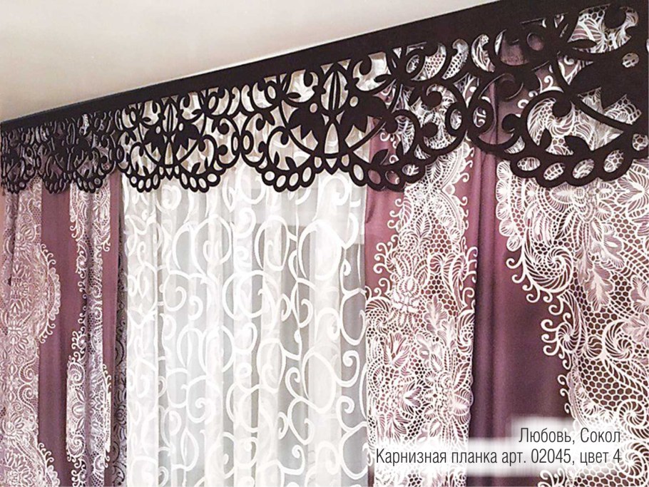 Ажурный ламбрекен лекало