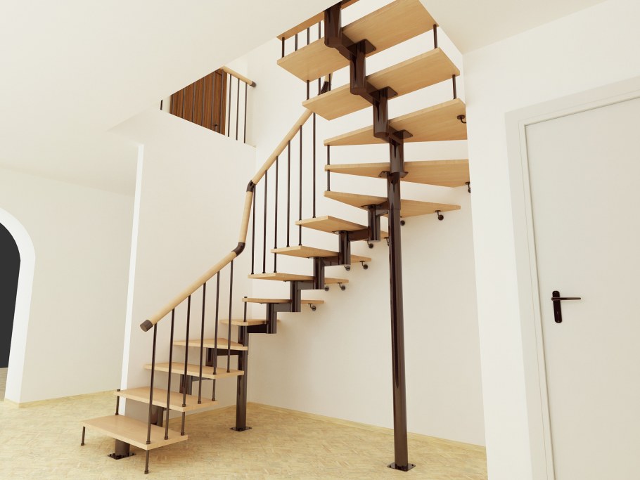 Модульная полувинтовая лестница