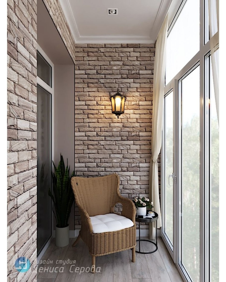 Отделка лоджии декоративным камнем