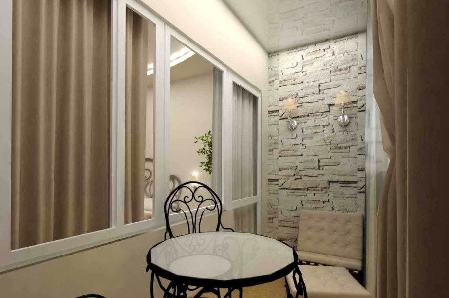 Декоративная штукатурка на балконе