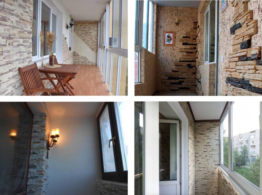 Отделка балкона декоративным камнем