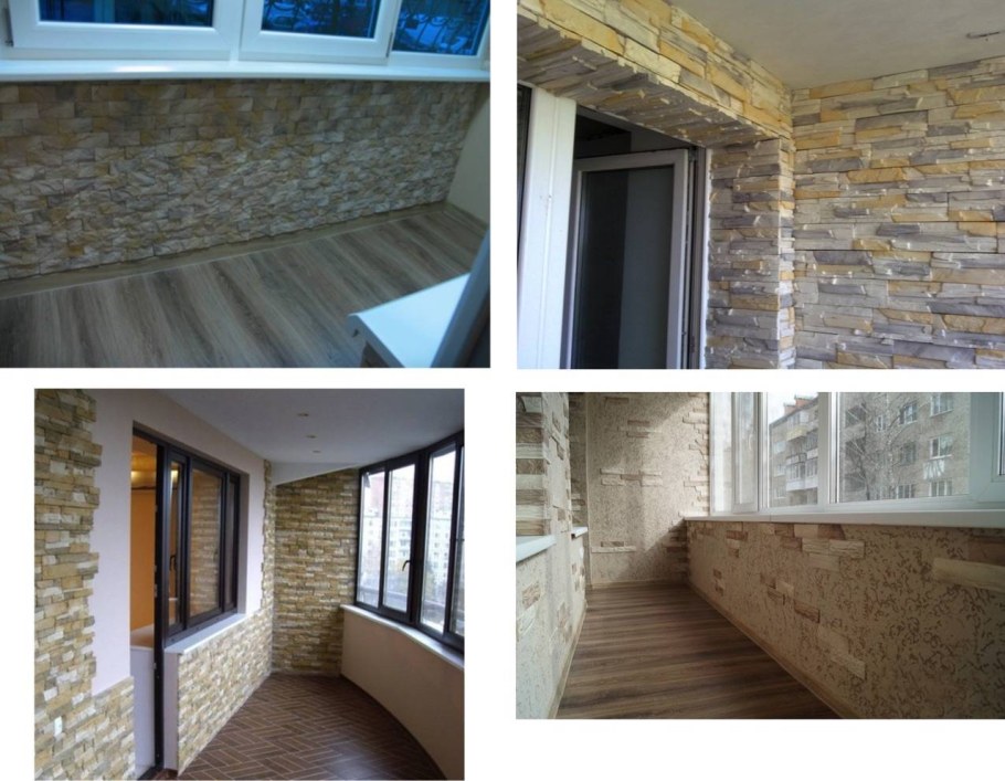 Дизайнерская отделка балкона декоративным камнем