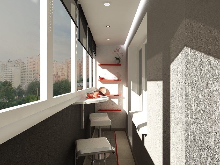 Отделка лоджии декоративным камнем