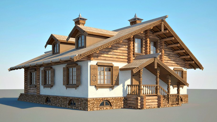 Сказочный домик из бревна