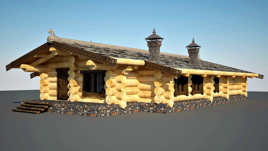 Бревенчатый дом викинга