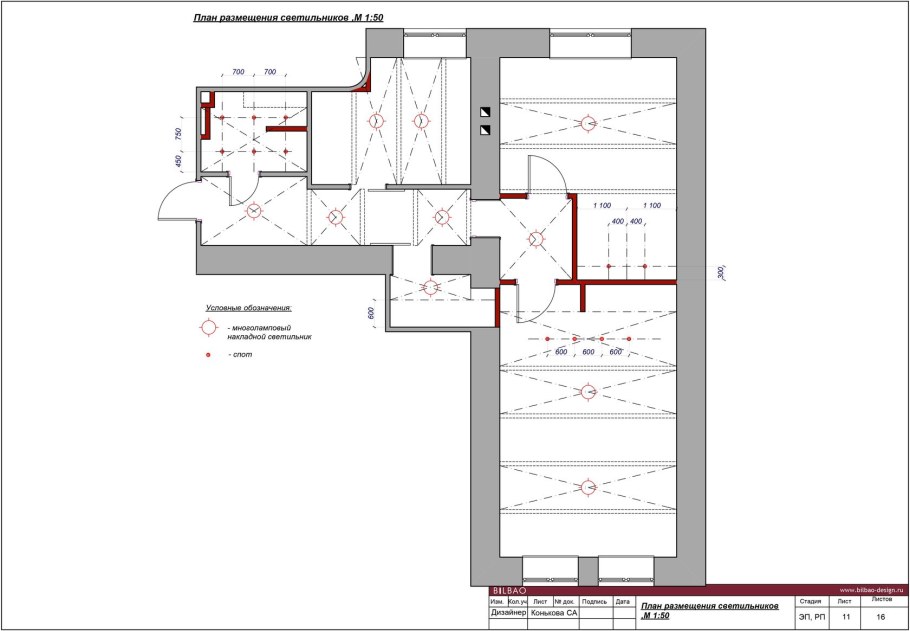 План розеток чертеж
