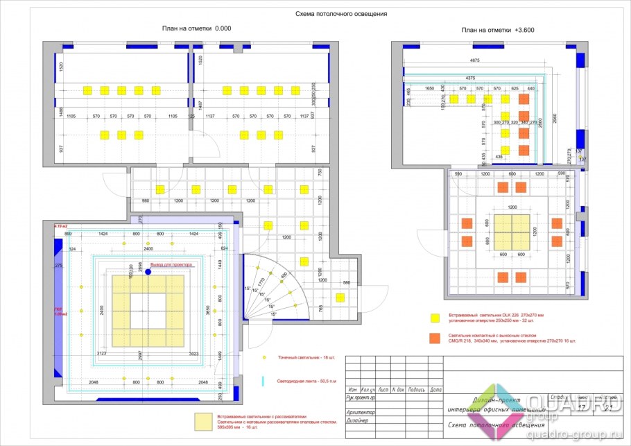 План освещения магазина