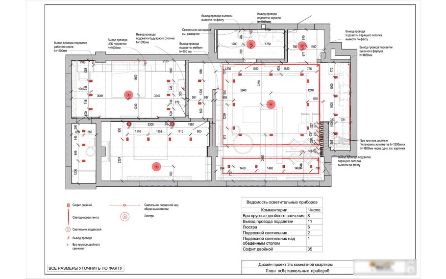 План потолков рабочая документация