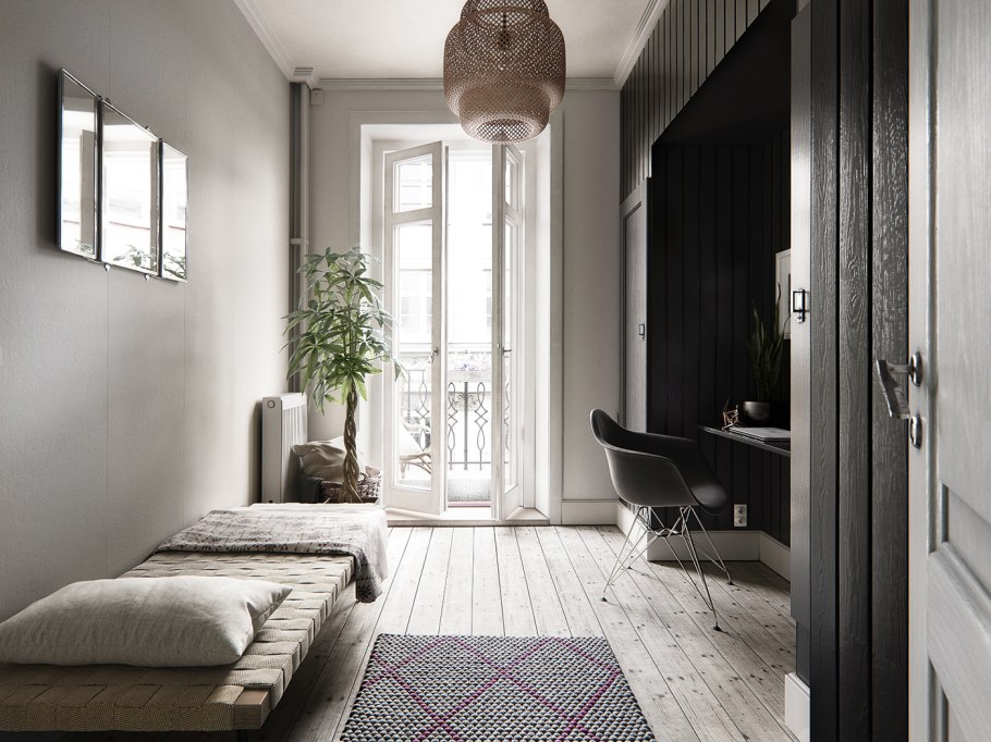 Датский интерьер спальни