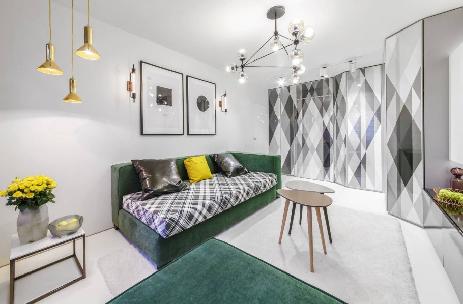 Контрастная стена в интерьере