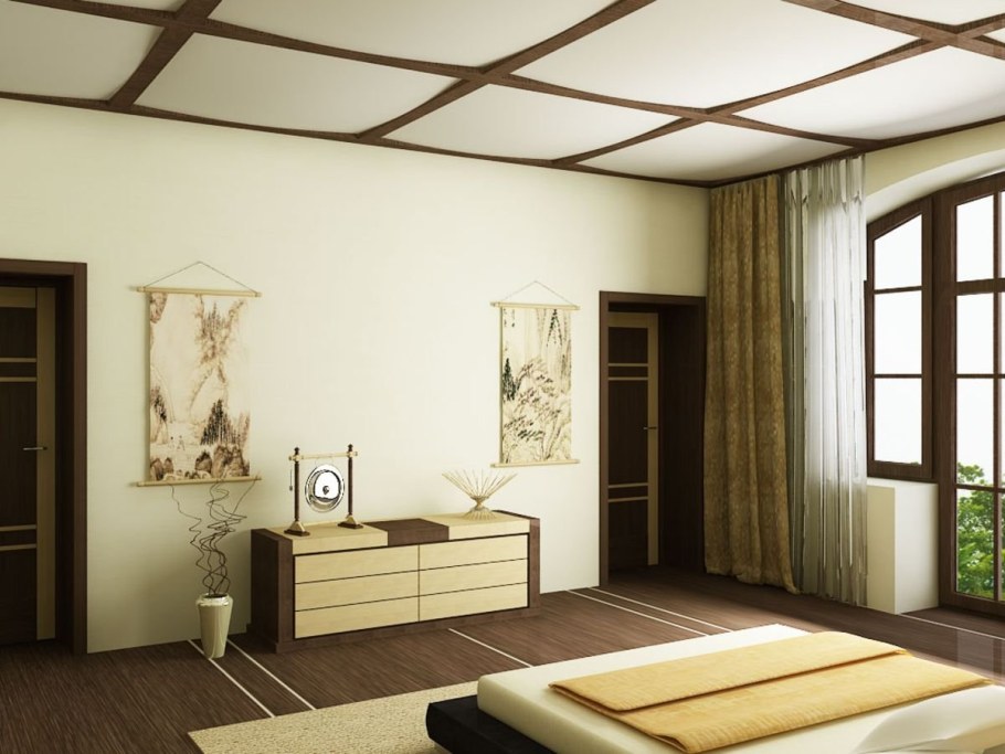 Спальная комната в японском стиле
