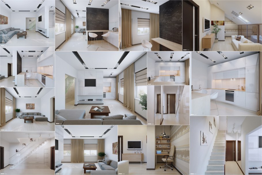 Интерьер комнаты с разных ракурсов