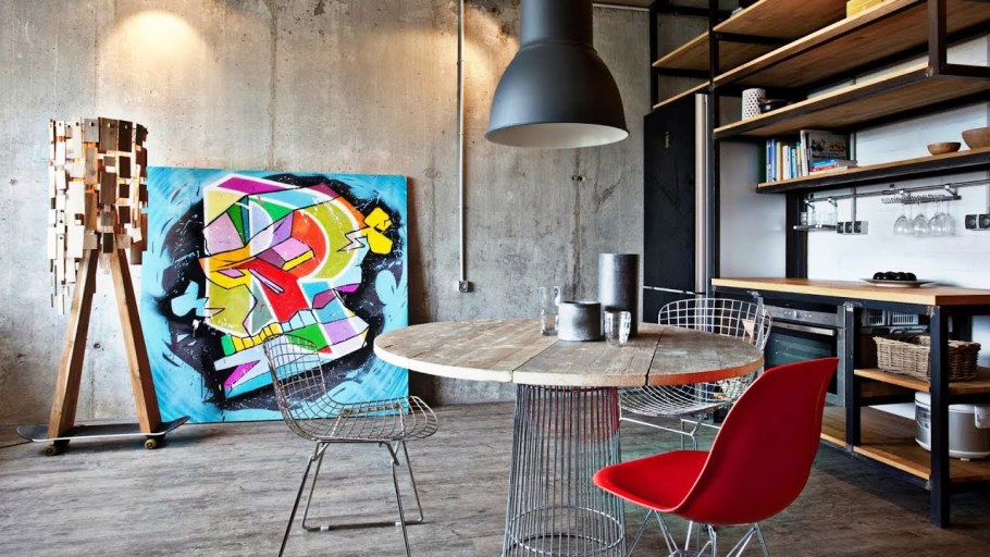 Спальня хрущевки в стиле лофт