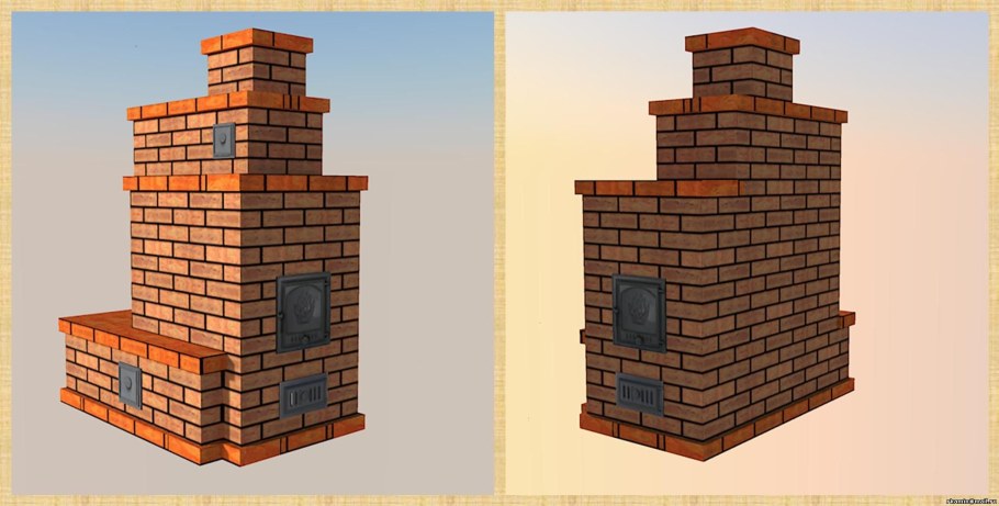 Отопительная кирпичная печь 100кв