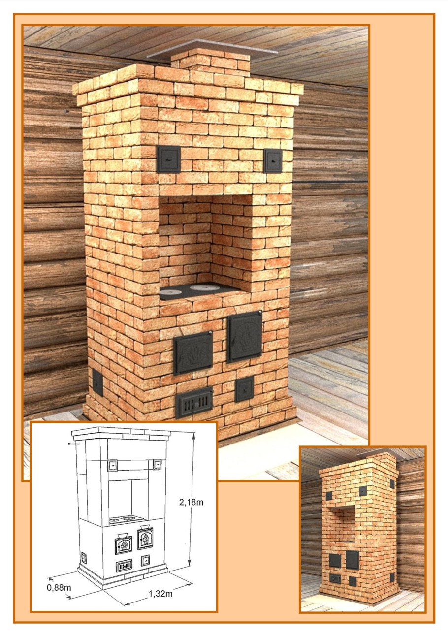 Печь голландка шведка с лежанкой