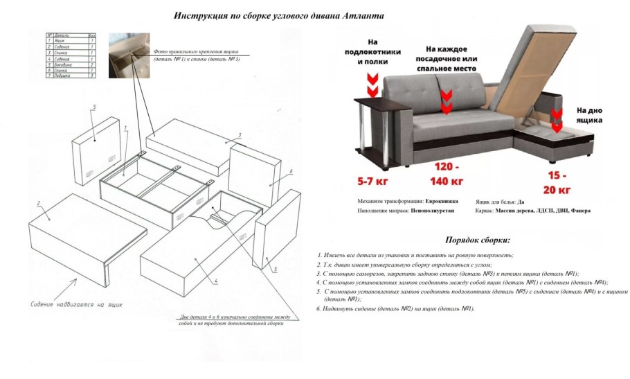 Механизм выкатной для дивана Камелот