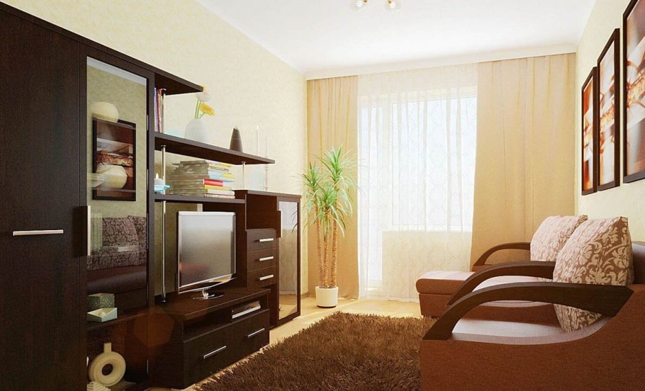 Маленькая спальня гостиная