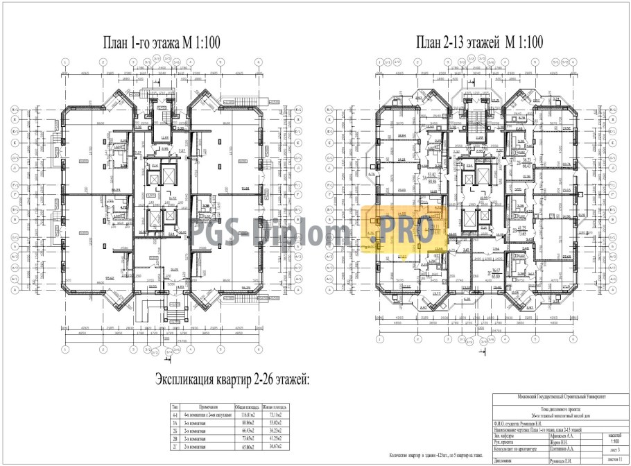 Монолитный каркас многоэтажного здания план