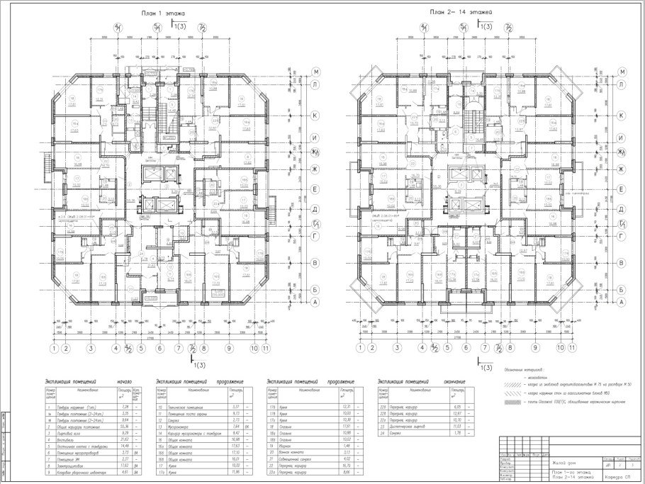 Монолитный каркас многоэтажного здания чертеж