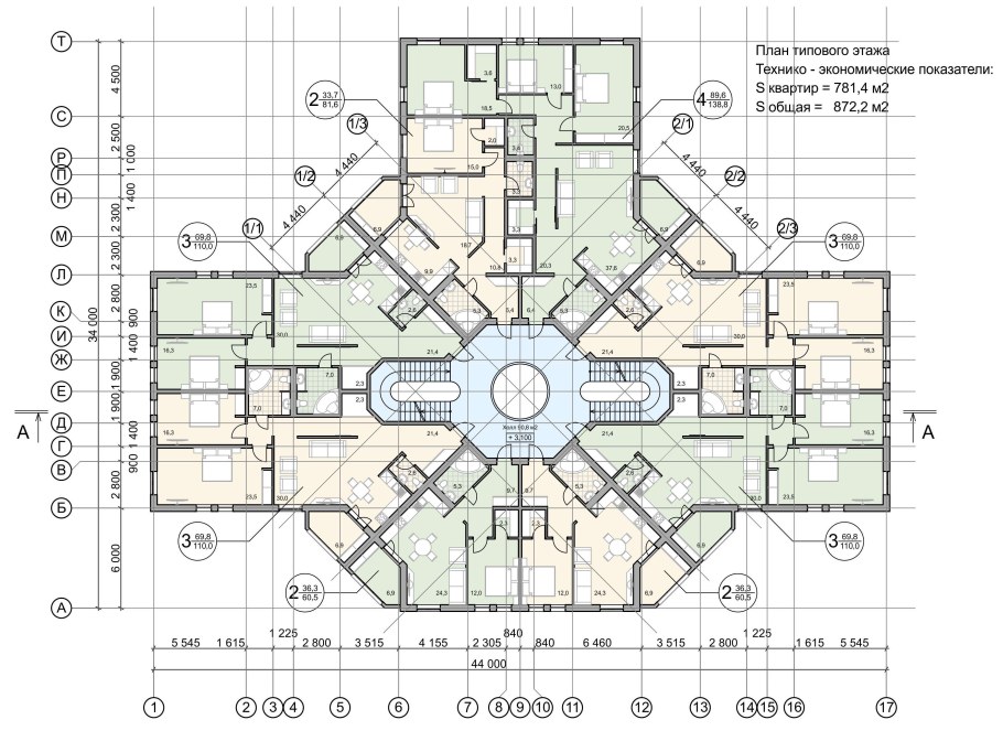 План многоэтажного здания