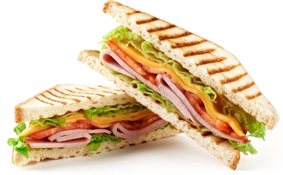 Сэндвич на белом фоне