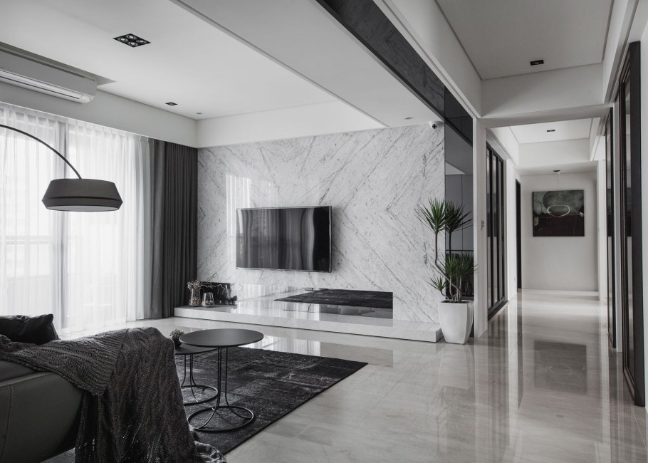 Гостиная в современном стиле мрамор