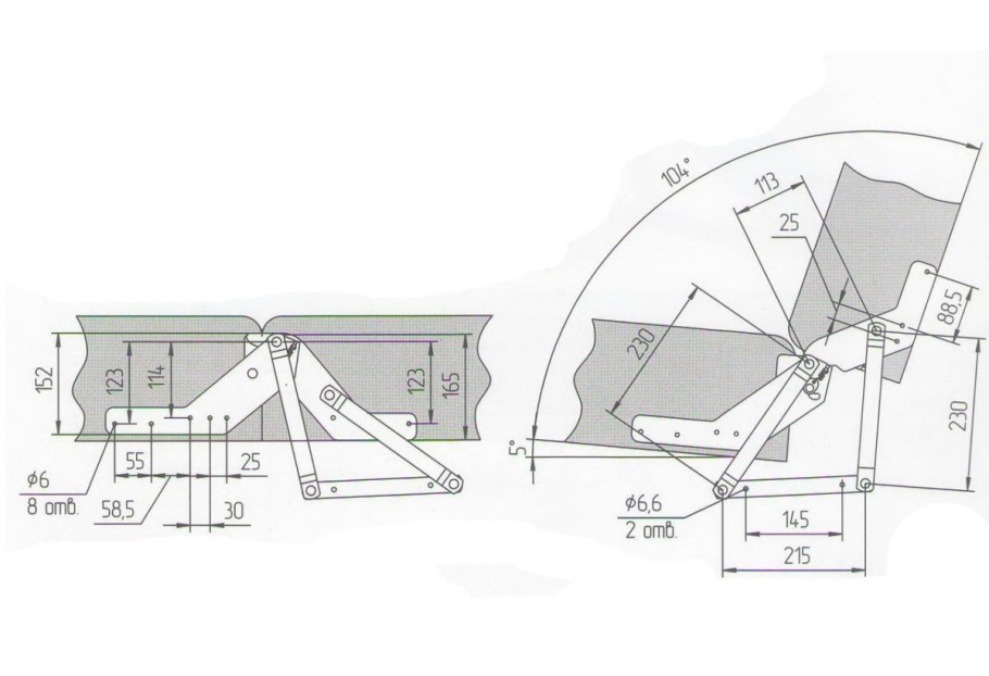 Механизм трансформации для дивана книжка замок Росса 2