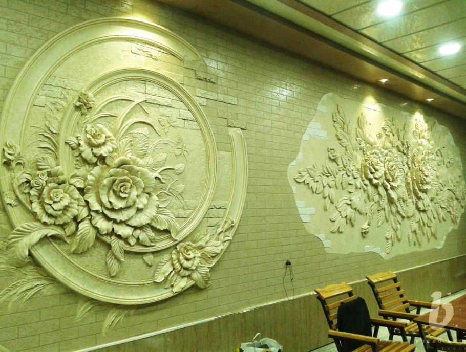 Отделка стен барельефом