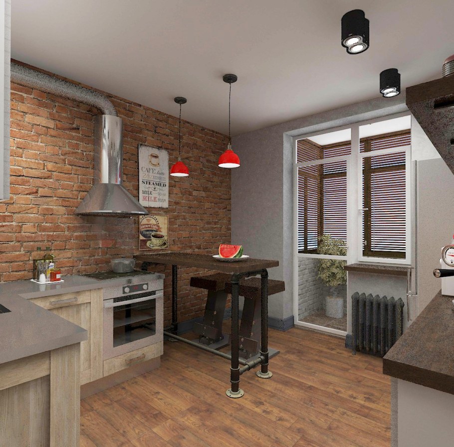 Однушка в стиле лофт