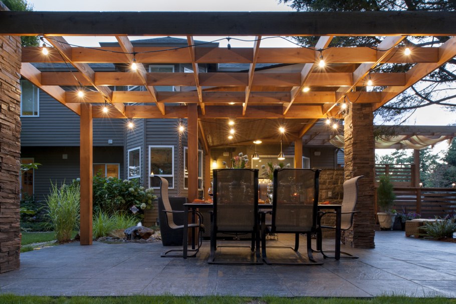 Терраса пергола лаунж зона