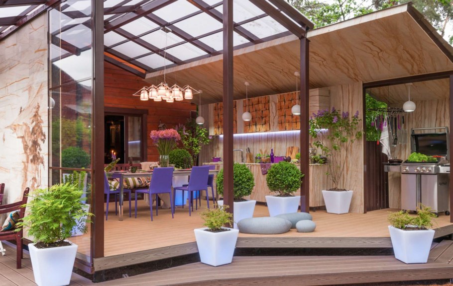 Летняя кухня из поликарбоната