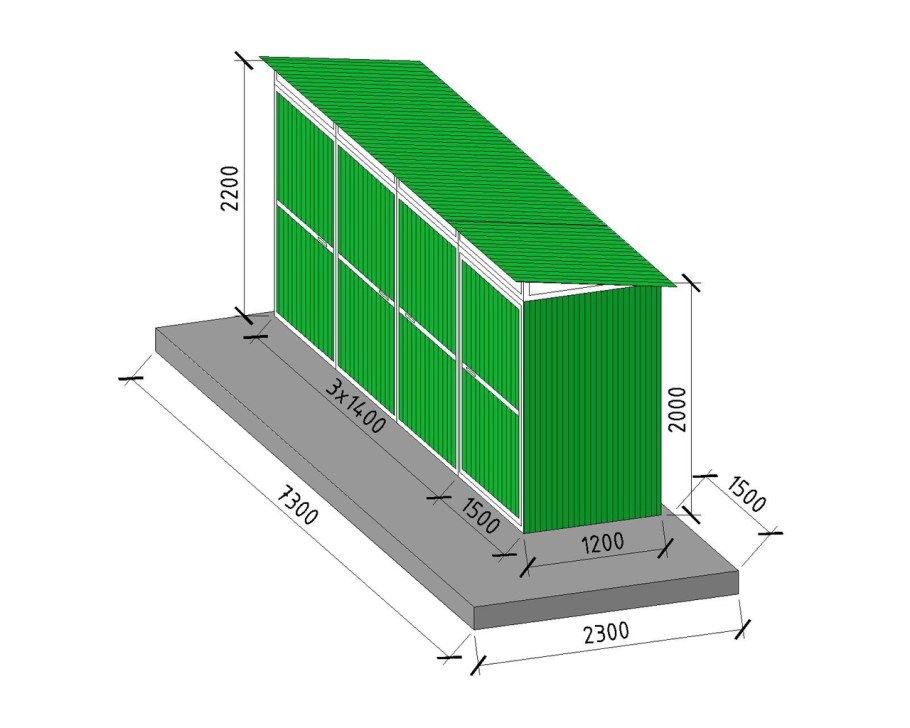 Контейнерная площадка для ТКО С ограждением под один контейнер
