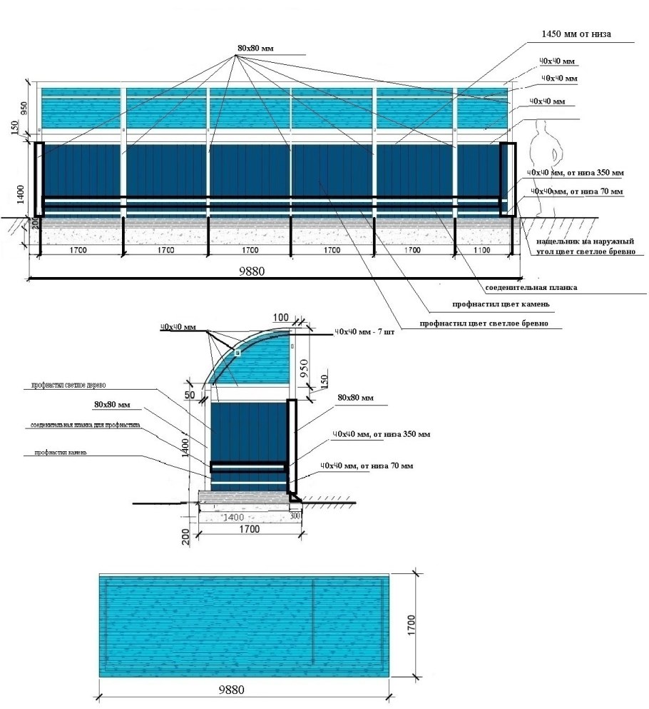 Контейнерная площадка КПНС-3 чертеж