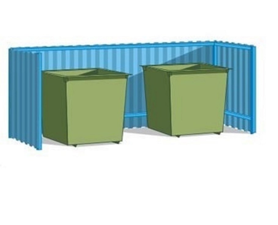 Контейнерная площадка с контейнером 0.75 вектор