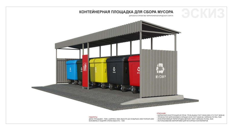 Площадки ТБО чертеж нормы