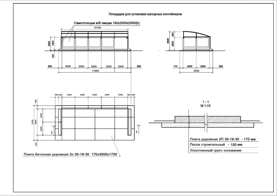 Площадка под мусорные контейнеры нормы