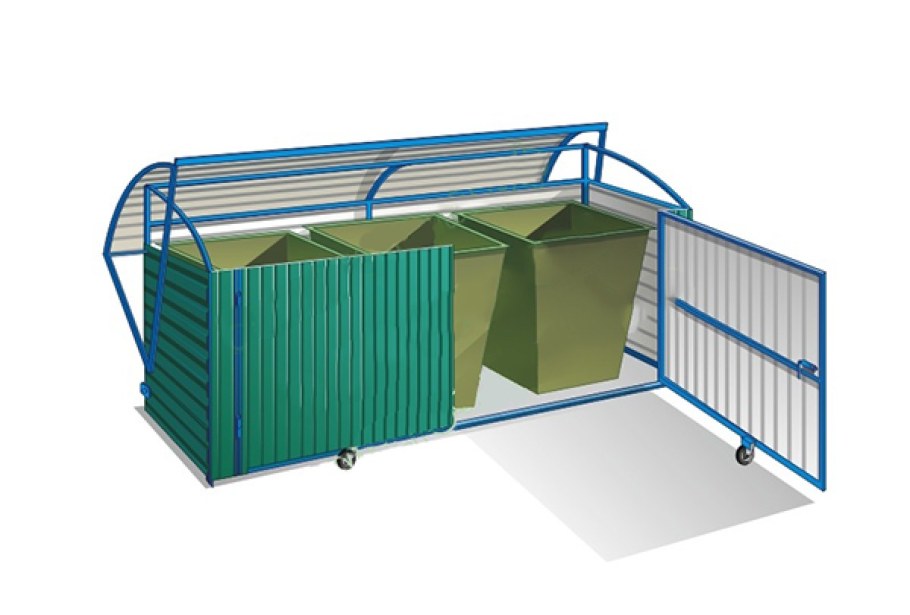 Контейнерная площадка на 4 евроконтейнера