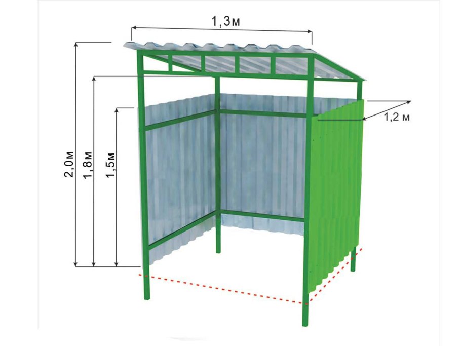 Контейнерная площадка к1 с крышей и дверями для 2 контейнеров 0.75 м3