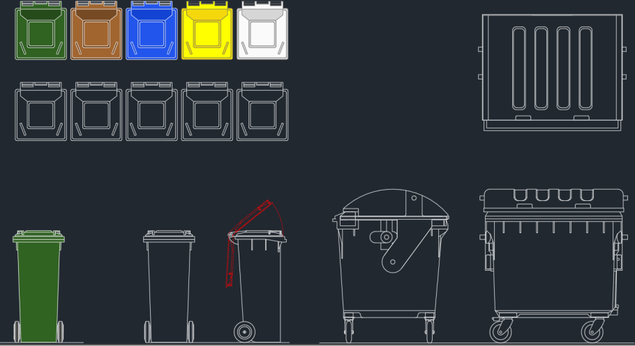 Чертеж контейнерной площадки для сбора ТБО