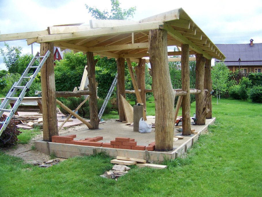 Современная каркасная беседка