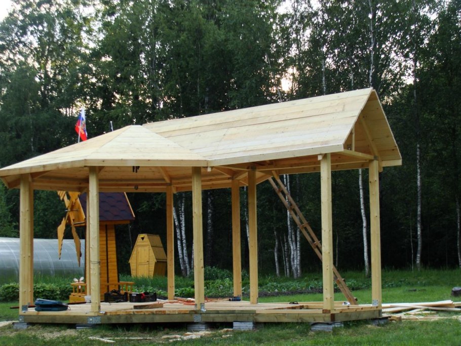 Беседка односкатная 6х3