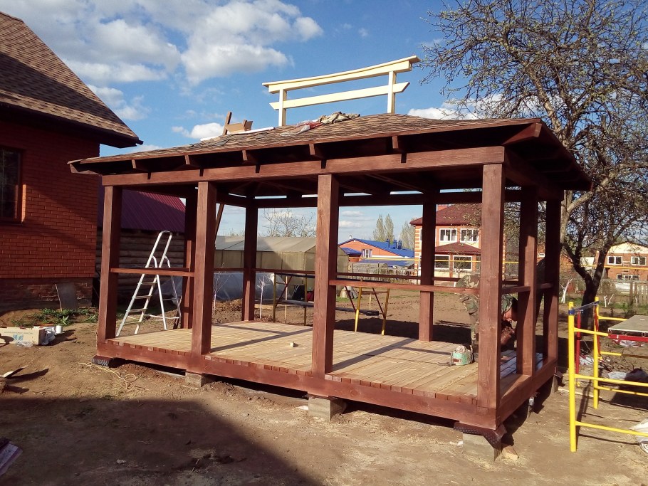 Беседка 4.4*3,6 односкатная