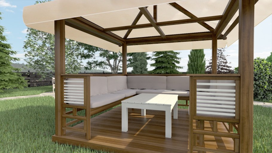 Каркасы деревянных беседок