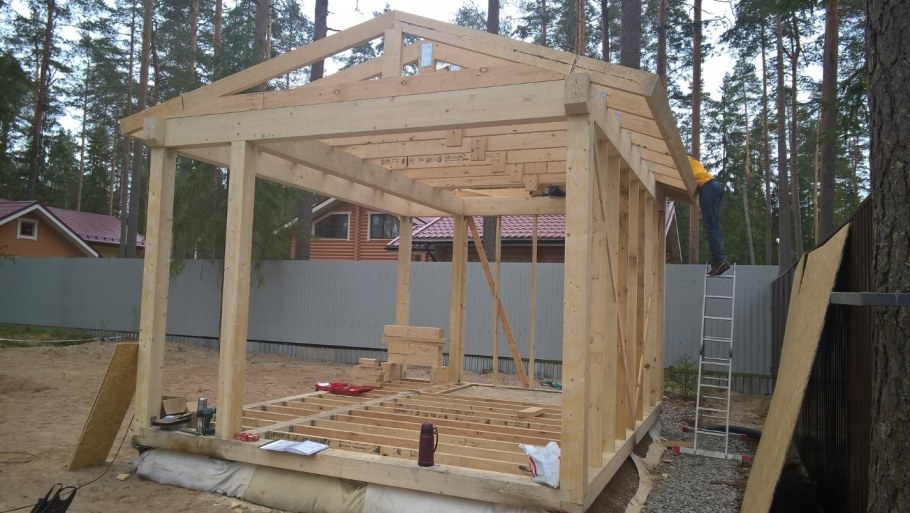 Беседка 3на5 односкатная