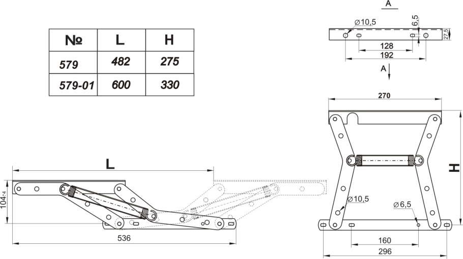Механизмы раскладывания диванов пантограф