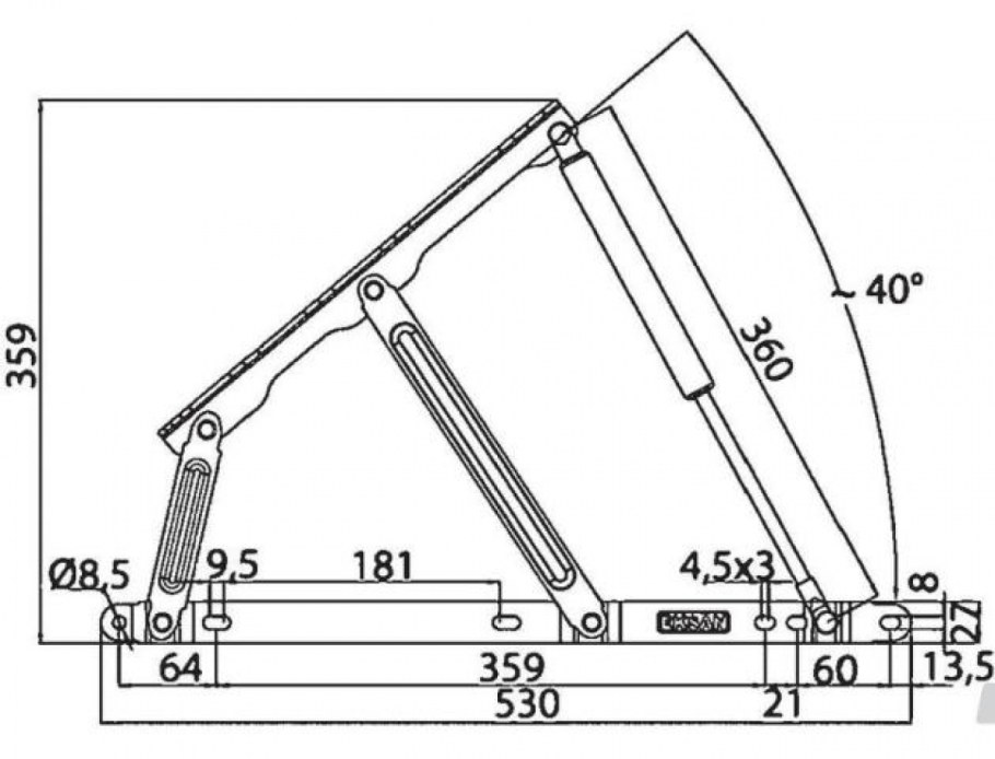 Пружинный механизм подъема кровати МП-234